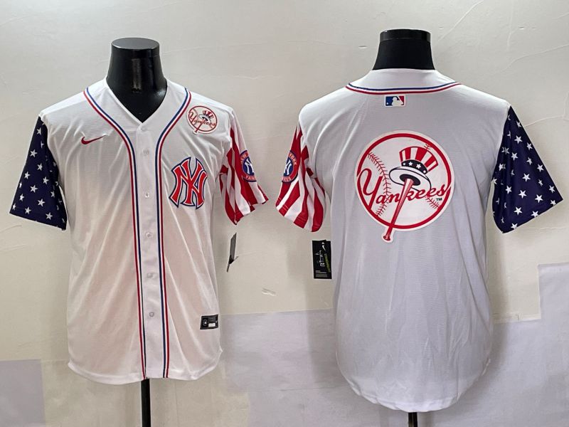Men New York Yankees Blank White a generation of national flags Jointly Name 2025 Nike MLB Jersey style 38